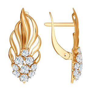 Серёжки Английские Фианит