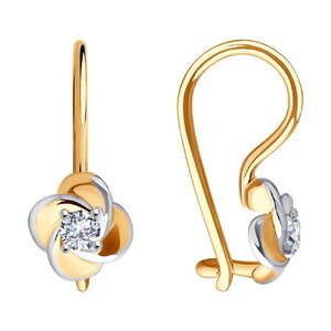 Серёжки Петельки Детские Фианит